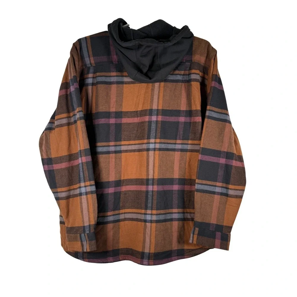 Carhartt Rugged Flex Relaxed Fit Fleece Lined Flannel Hooded Shirt XL TJ5621-M
